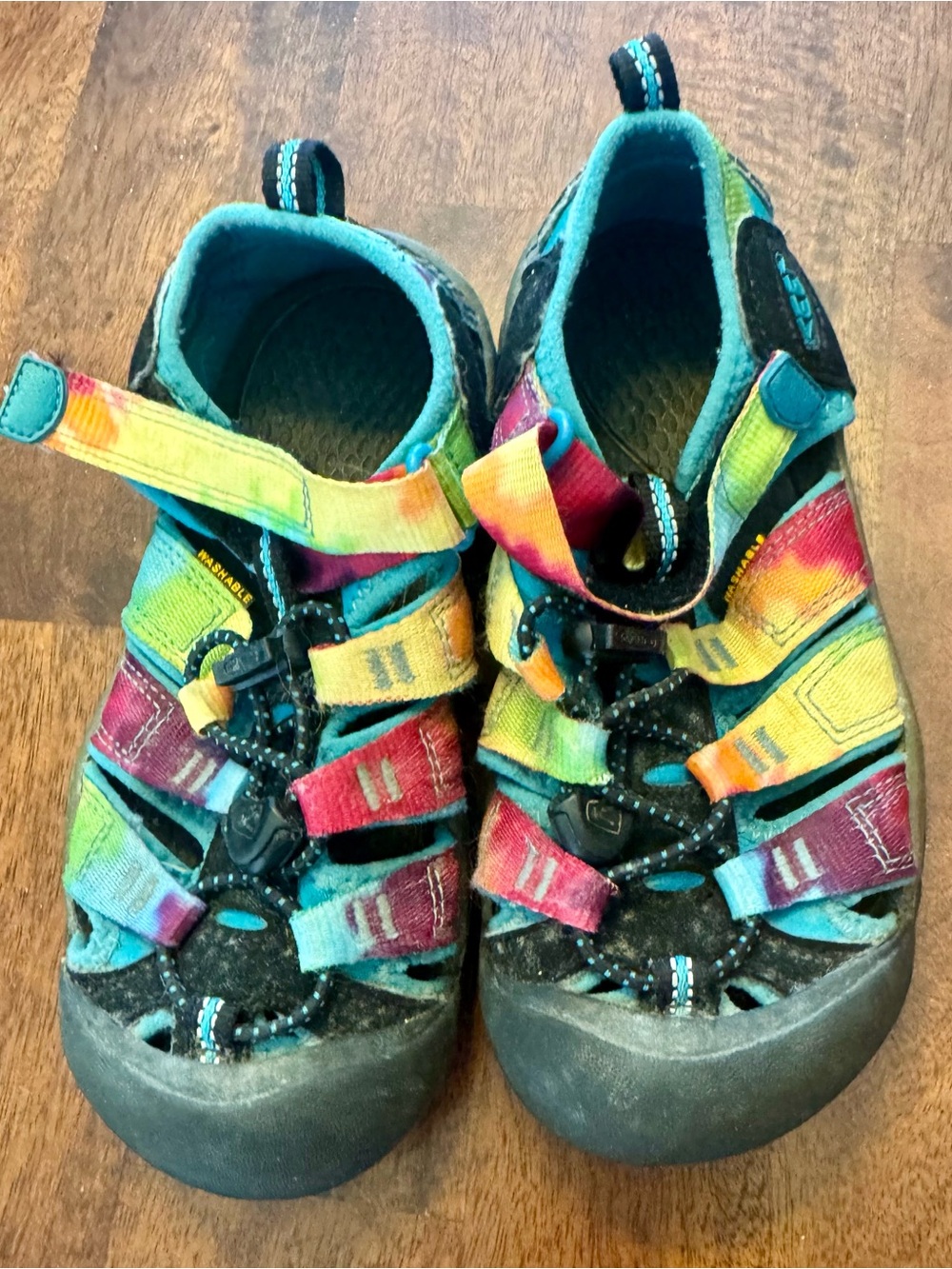 🌈 KEEN Newport H2 Kids Sandals Youth 1 / Size 13 Rainbow Tie Dye Water Shoes 👟
